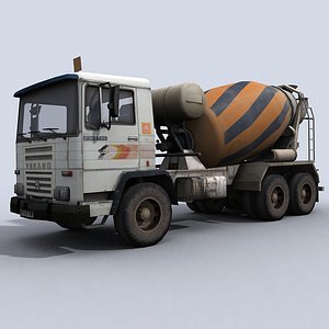 concrete cement mixer truck 3d model