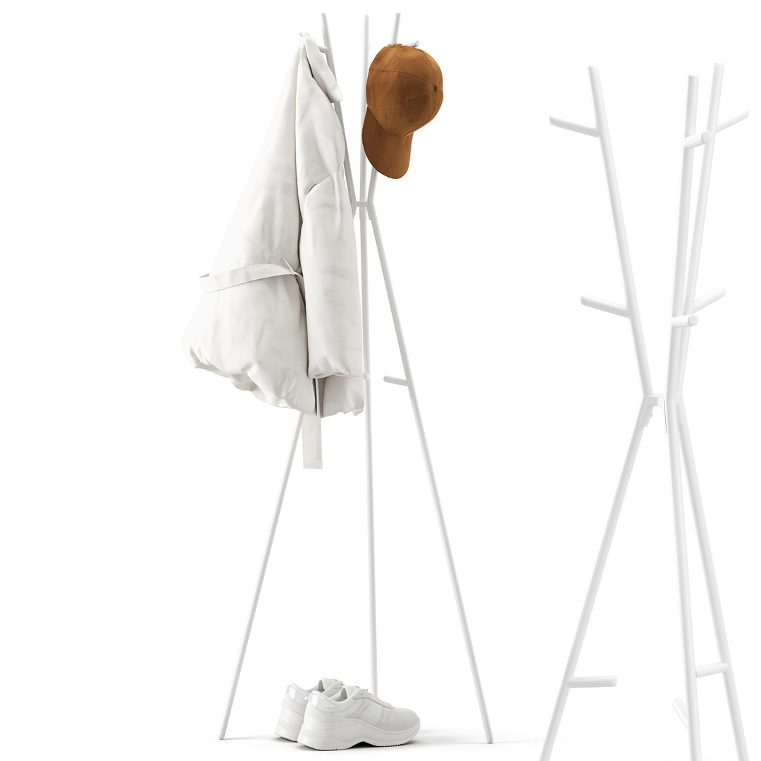 3D Hat And Coat Stand Set 01 - TurboSquid 2185082