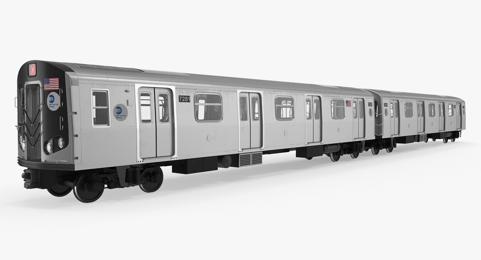 R160 New York City Subway Car Rigged 3D Model 3D model preview