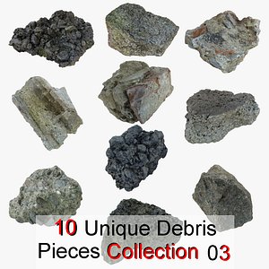 Realistic Stone Debris Piece Collection 03 highway road tarmac