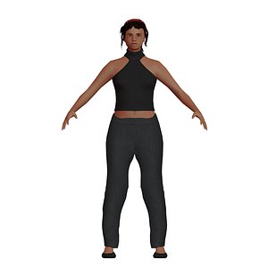 LowPoly Brunette Woman