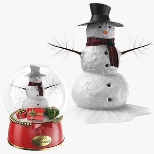 Detailed Snowman and Snow globe