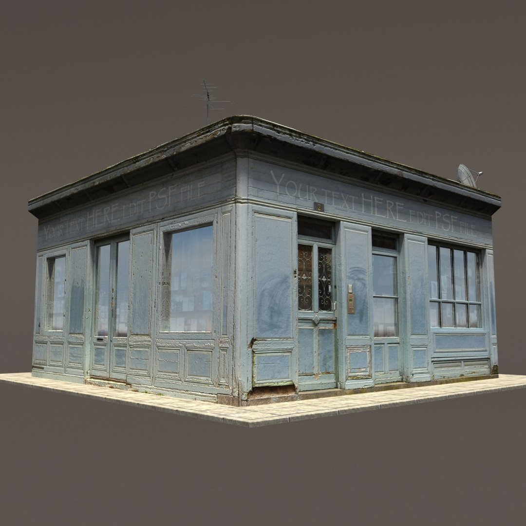 3d Model Small Store Building Roof