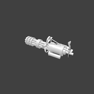 3D model multi barrel gun