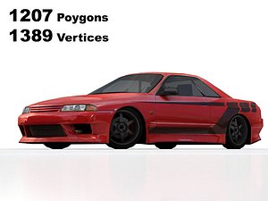 nissan skyline r32 tuning lowpoly