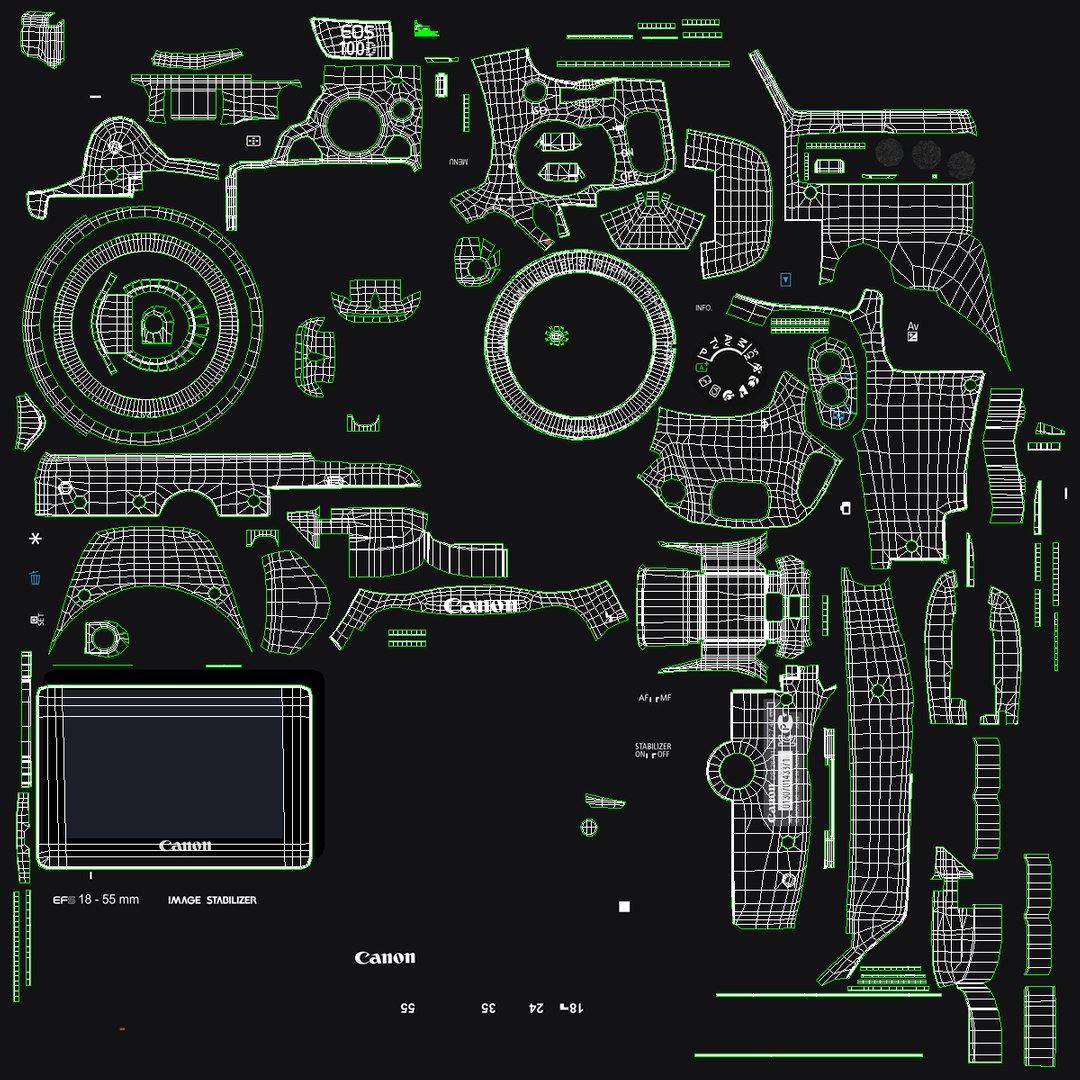 3d Canon Eos 100d Model