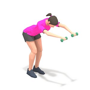 3D animations exercise woman model
