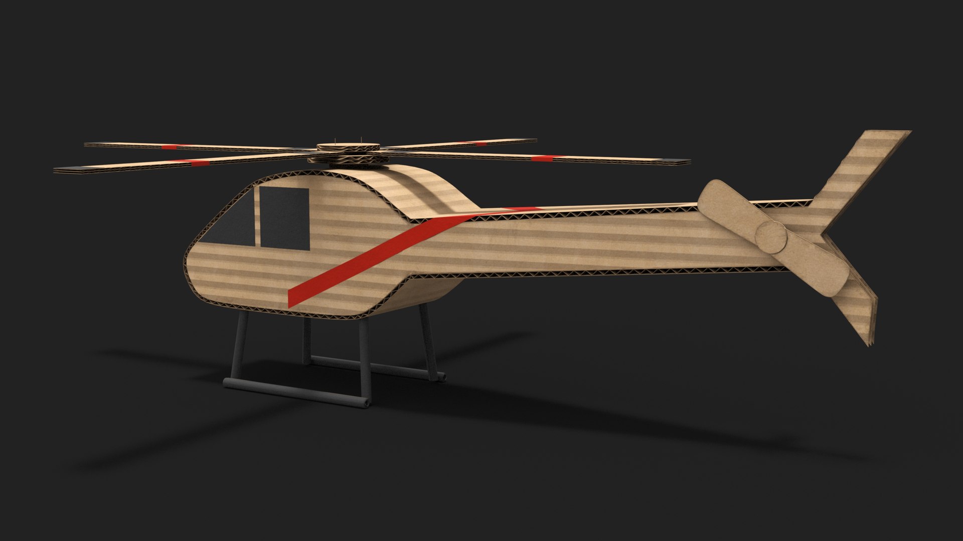 3D Model Cardboard Helicopter - TurboSquid 2217118