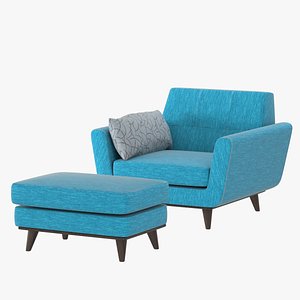 3D realistic joybird chair ottoman