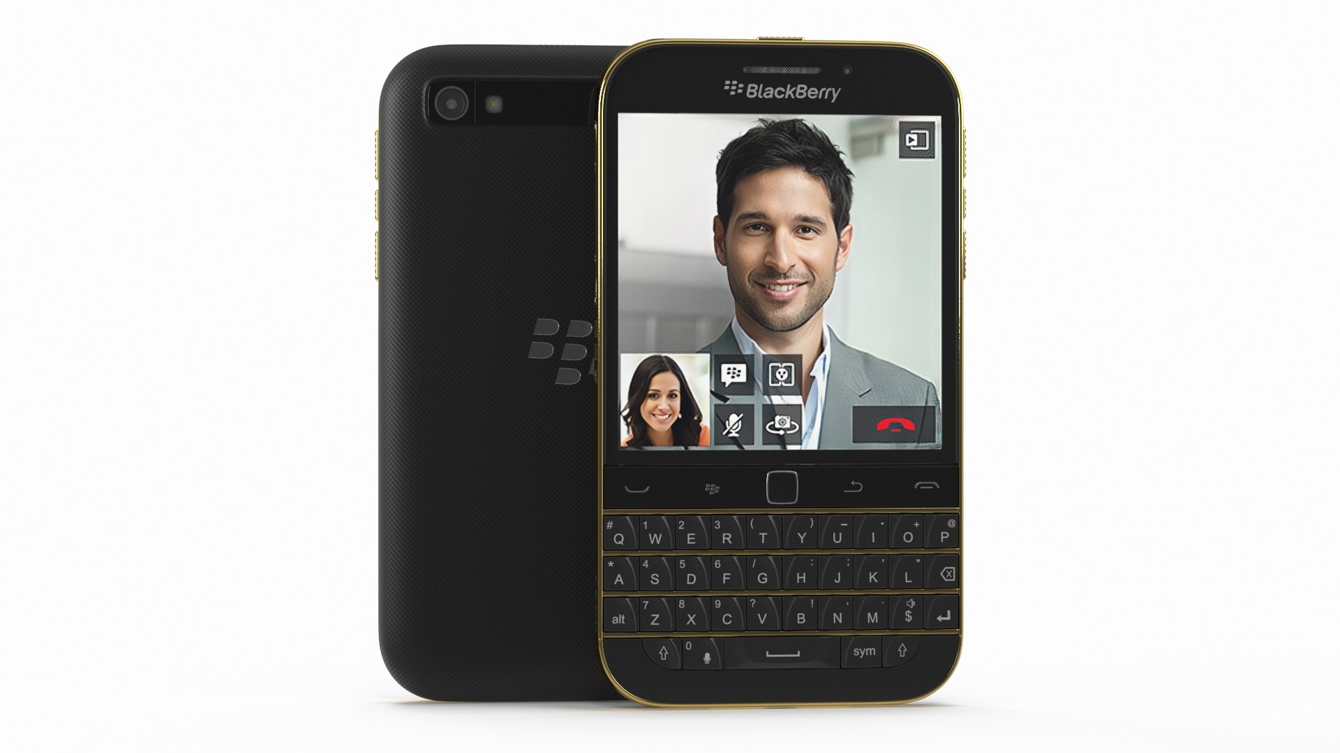 Premium Smartphone BlackBerry Gold 3D model preview