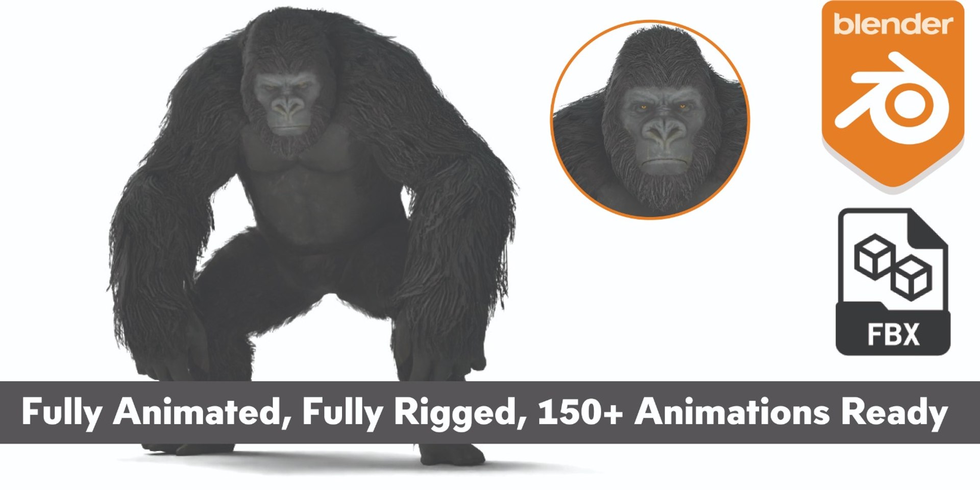 3D King Kong Gorilla Ultra Detailed 3D Model Fully Rigged 150 Animations https://p.turbosquid.com/ts-thumb/oW/HCF2r0/UR/t/jpg/1763989580/1920x1080/fit_q87/0fbe1741a8eeef2bd9771d722c444bf08347a6e4/t.jpg