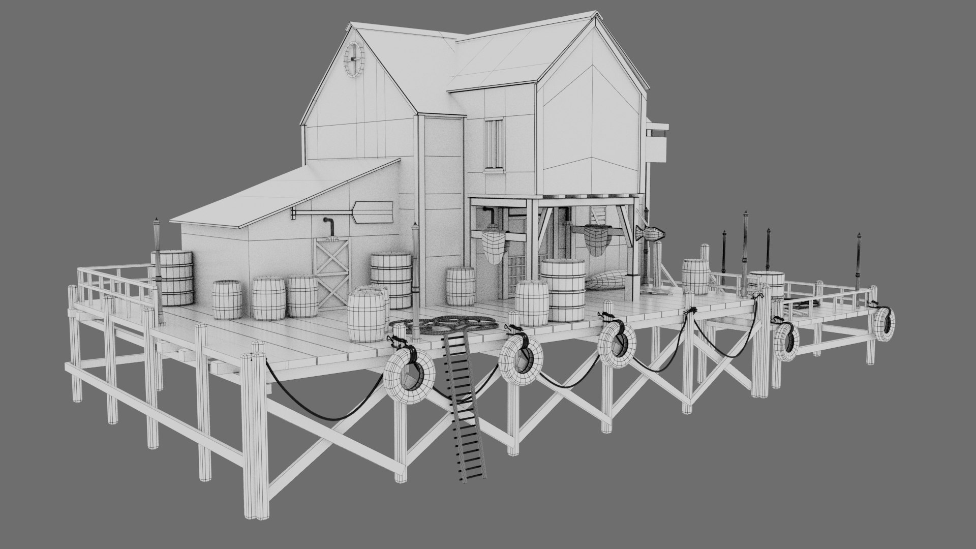 Fishing Bait Shop  Low Poly Game-Ready 3D Model Maya  Substance Painter 3D model https://p.turbosquid.com/ts-thumb/oW/Hka9PL/Ih/wire/jpg/1754508511/1920x1080/fit_q87/4e9e48c435d3e1837429e64d972c367e8f0290ec/wire.jpg