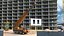 Guindaste compacto Liebherr com parede de concreto armado