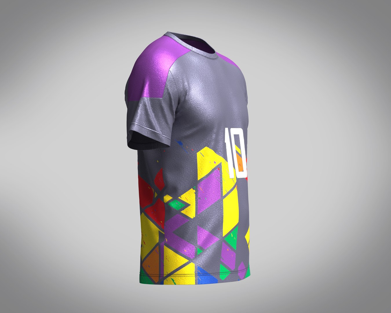 Soccer Ash With Multi Color Jersey Player-10 3D - TurboSquid 2050763