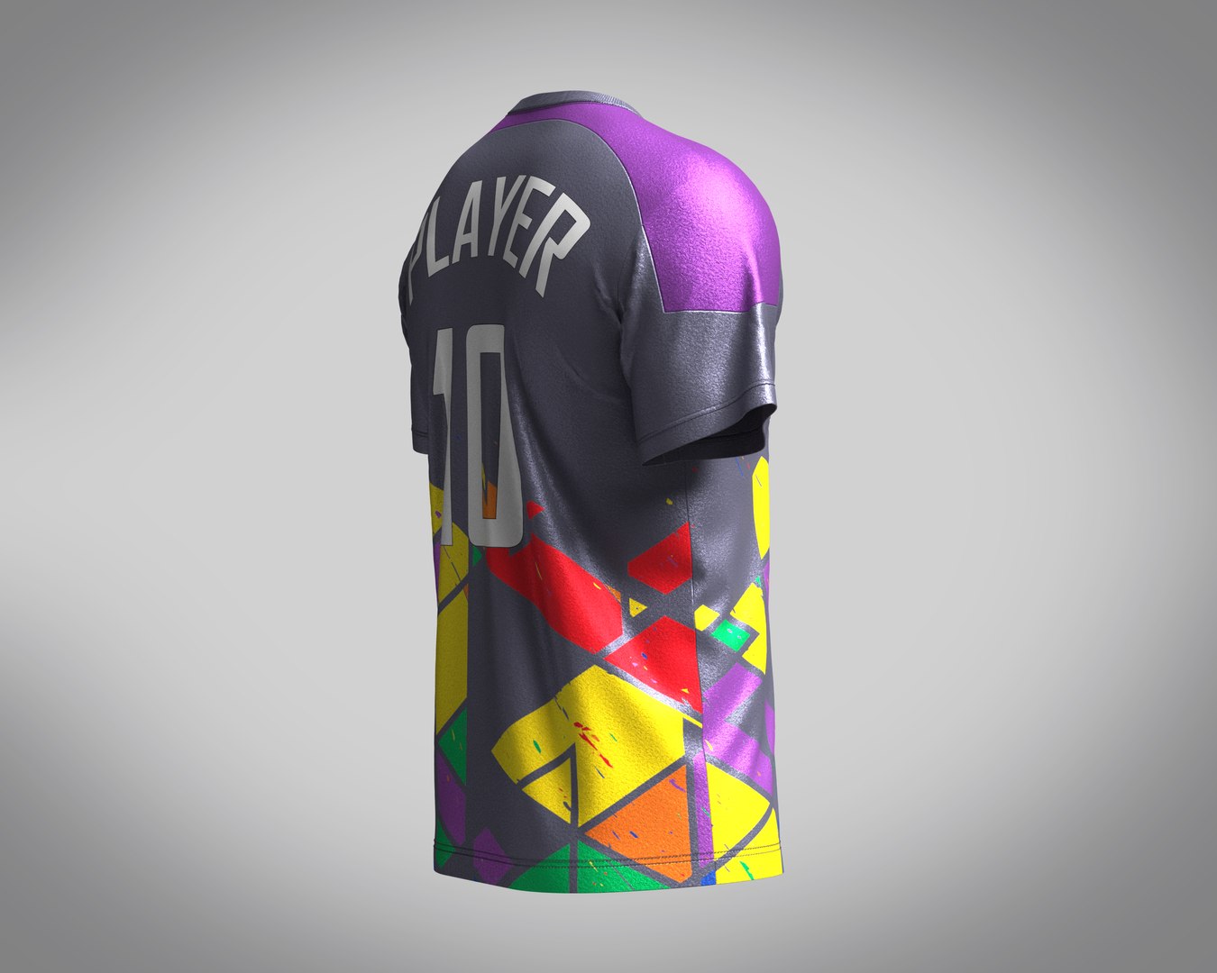 Soccer Ash With Multi Color Jersey Player-10 3D - TurboSquid 2050763
