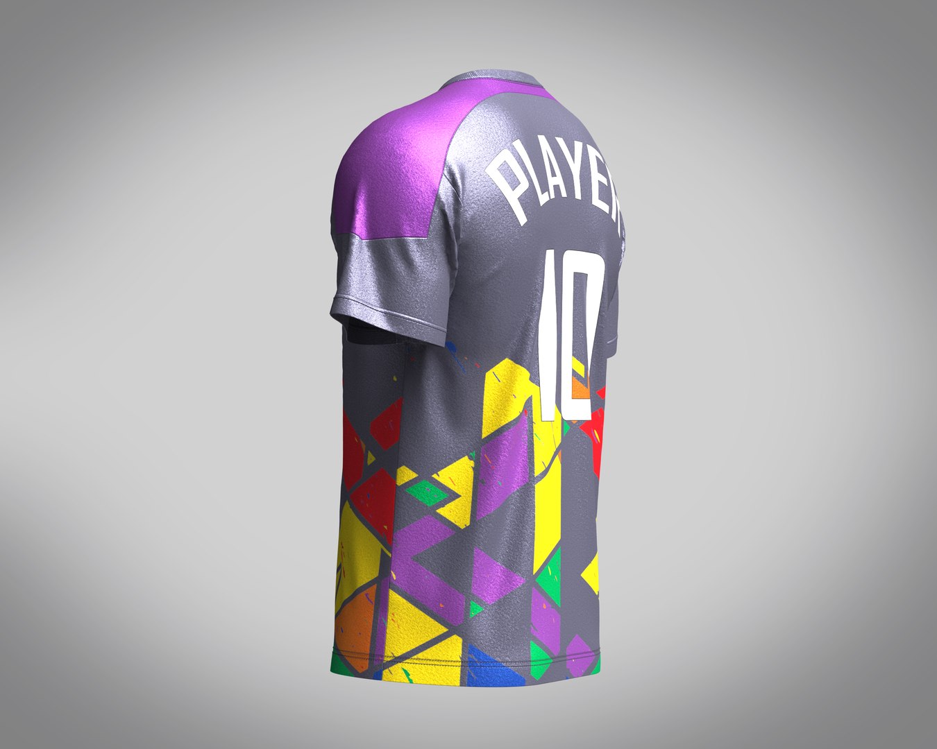 Soccer Ash With Multi Color Jersey Player-10 3D - TurboSquid 2050763
