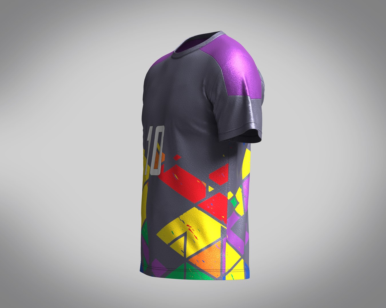 Soccer Ash With Multi Color Jersey Player-10 3D - TurboSquid 2050763