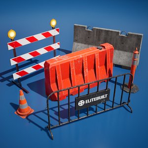 realistic traffic barriers 3D model