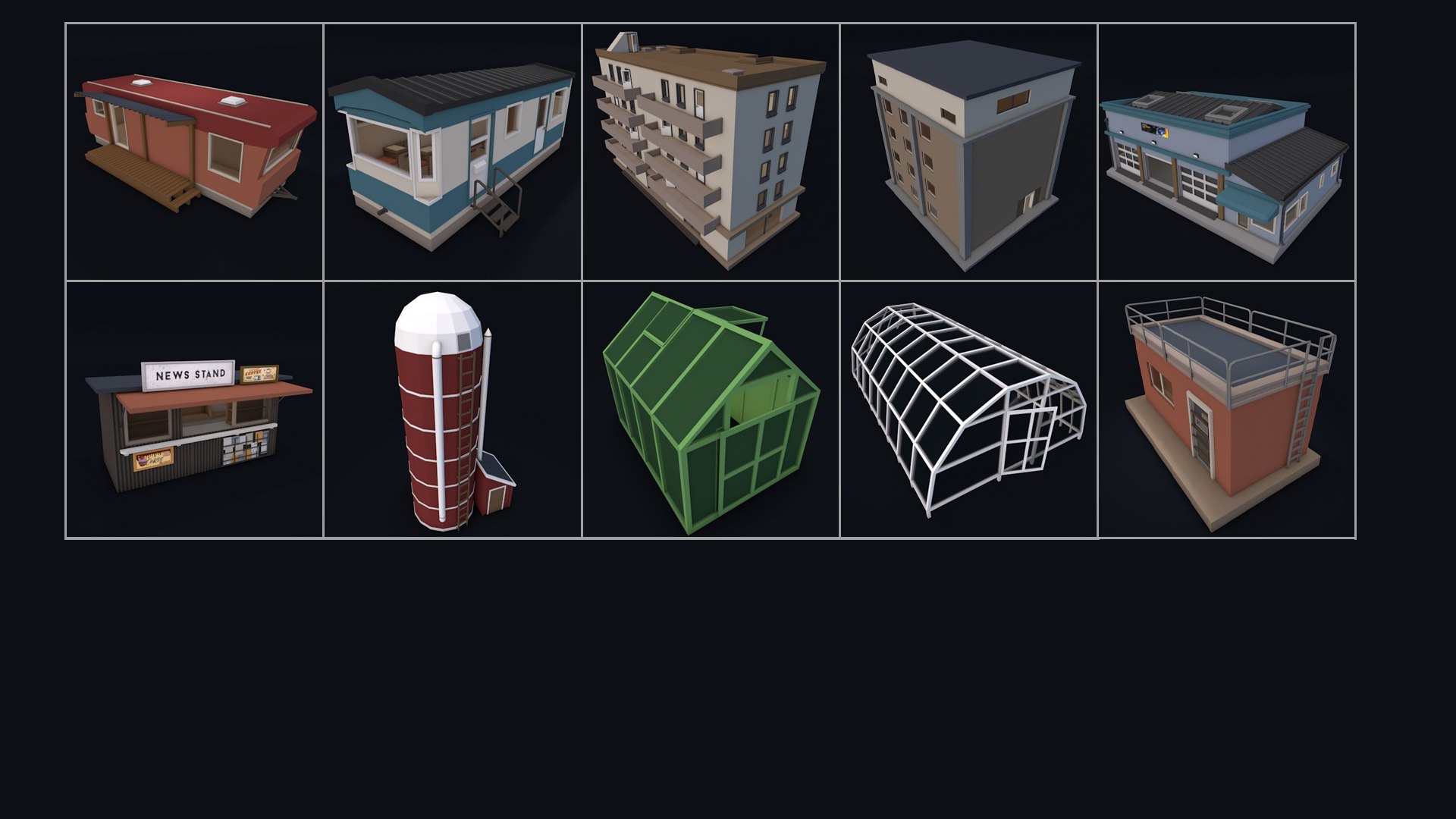 3D 70 Poly Buildings Pack Collection - TurboSquid 2204045