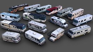 Recreational Vehicles Low Poly Collection 3D