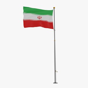 3D Pole Flag Iran