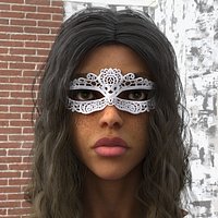 Woman with Lace Eye Mask White