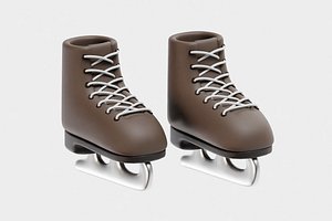 3D Ice Skates cartoon