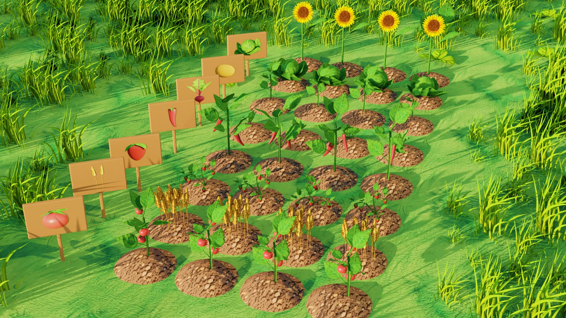 Cartoon Farming Nature Pack 3D Model - TurboSquid 2070377