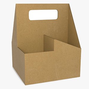 3D Kraft 4 Cup Carrier with Handle model