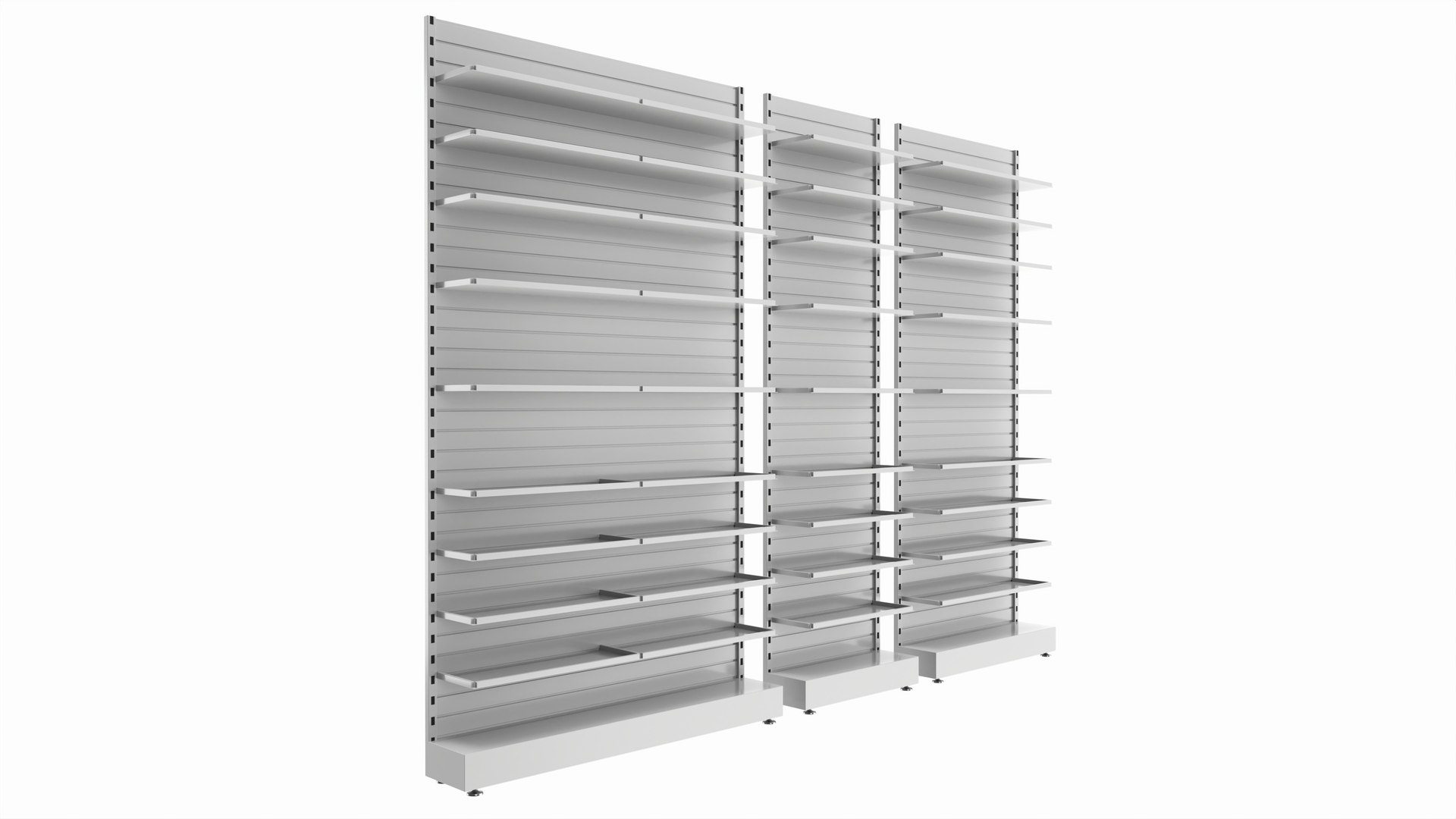 Store Slatwall Metal Wall Shelf Unit 3D Model TurboSquid 2195471