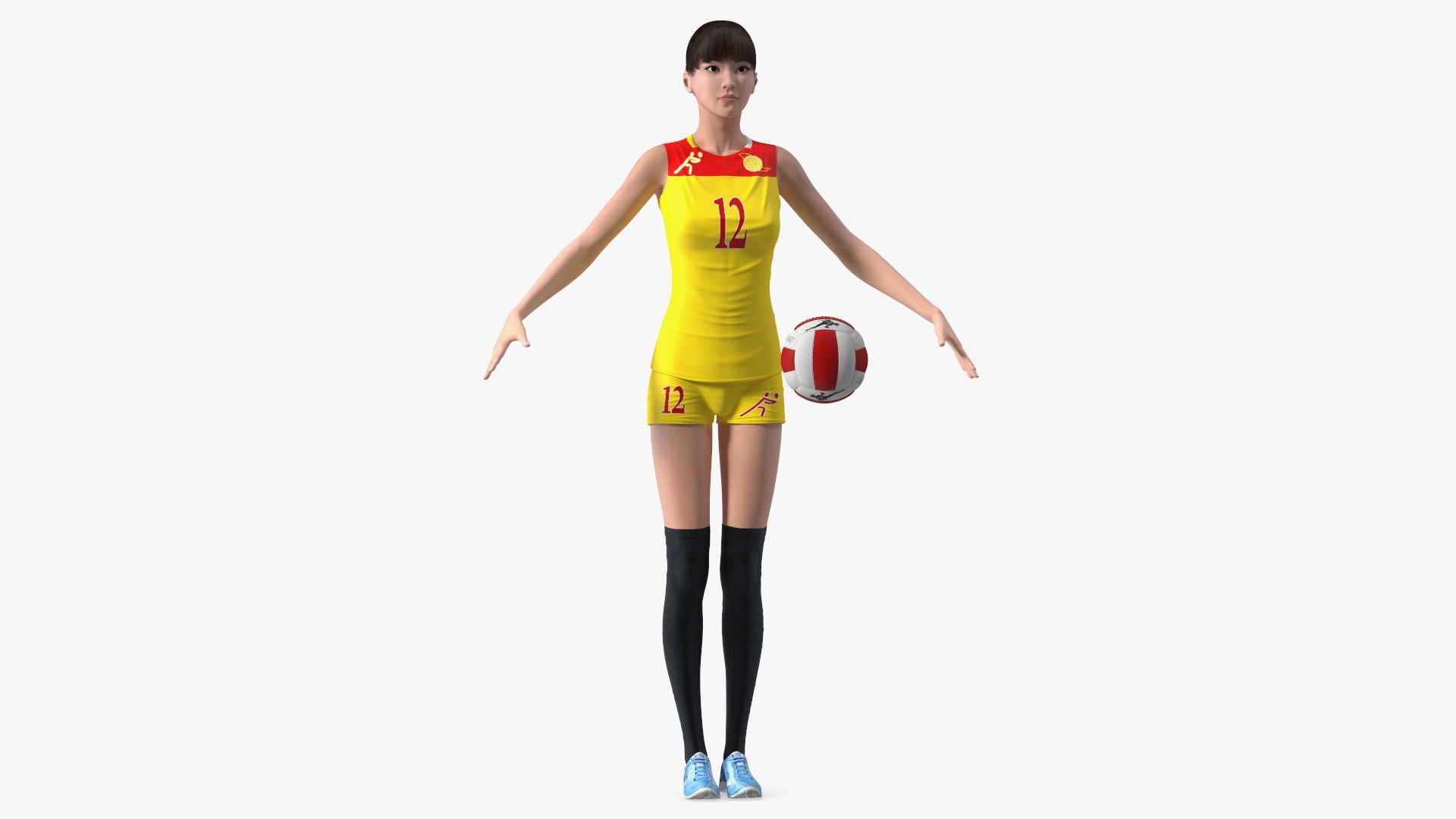 Woman Volleyball Player Rigged for Modo 3D model preview