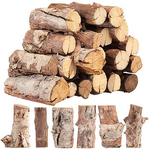 3D model Photogrammetry 3D Scanned Tree Log Collection Vol 03