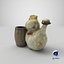 3D statuette sheep barrel model