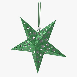 3D star ornament green