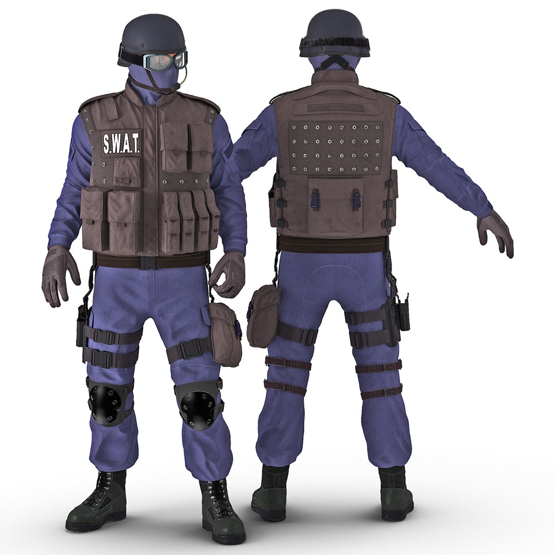 SWAT Policeman Rigged 3D Model 3D model preview