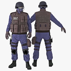 3d model of swat policeman rigged
