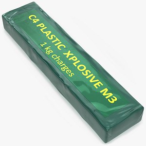 3D Rectangular C4 Plastic Explosive 1kg Block