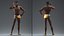 3D afro american man swimwear