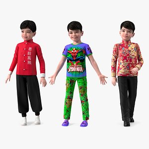 3D model Asian Child Boys Collection