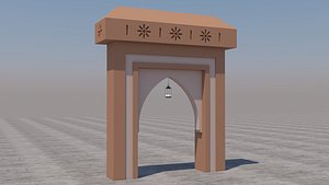3D traditional moroccan door marrakech model