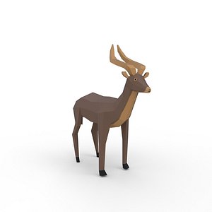 3D antelope animals mammals model