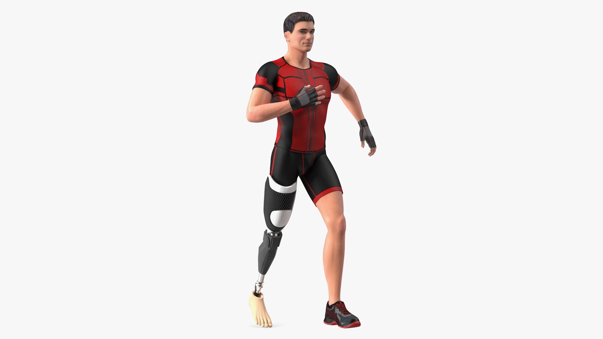 Athlete Wearing Prosthetic Leg Running Pose 3D Model TurboSquid