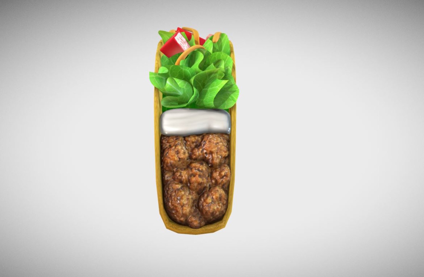 3D snack food taco https://p.turbosquid.com/ts-thumb/oX/Zxfgv2/NDBaU68I/022/jpg/1524385166/1920x1080/fit_q87/4c40ab11bf8aed3c47c56c588fb3c4ee71317b64/022.jpg