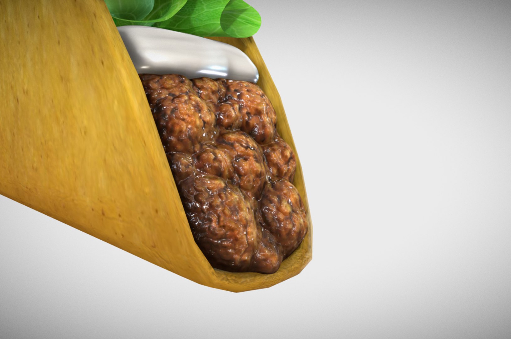 3D snack food taco https://p.turbosquid.com/ts-thumb/oX/Zxfgv2/ylj7nI9d/03/jpg/1524385166/1920x1080/fit_q87/32a2267e2d06bff42880b6406775eaa490191584/03.jpg