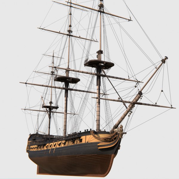 british frigate war ship 3D model