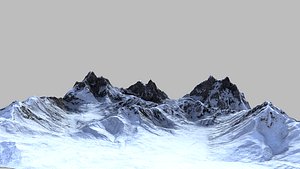 3D model snow mountain terrain