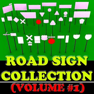 3d model collection-vol 1 33 road sign