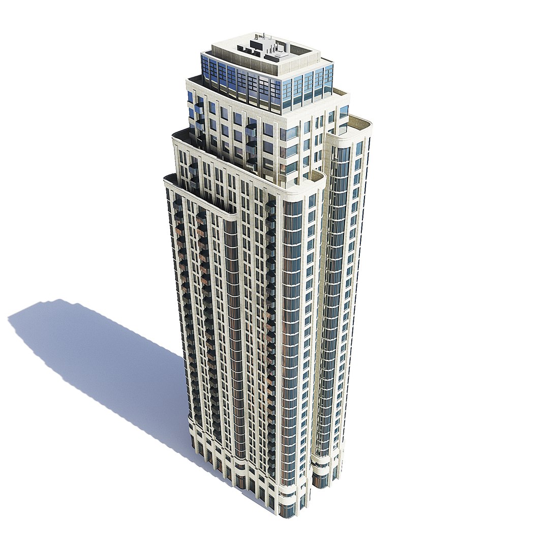 3D Model Tall Apartment Building - TurboSquid 1517378