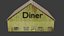 Rustic Diner Interior with Bar and Seating Complete 3D Scene model