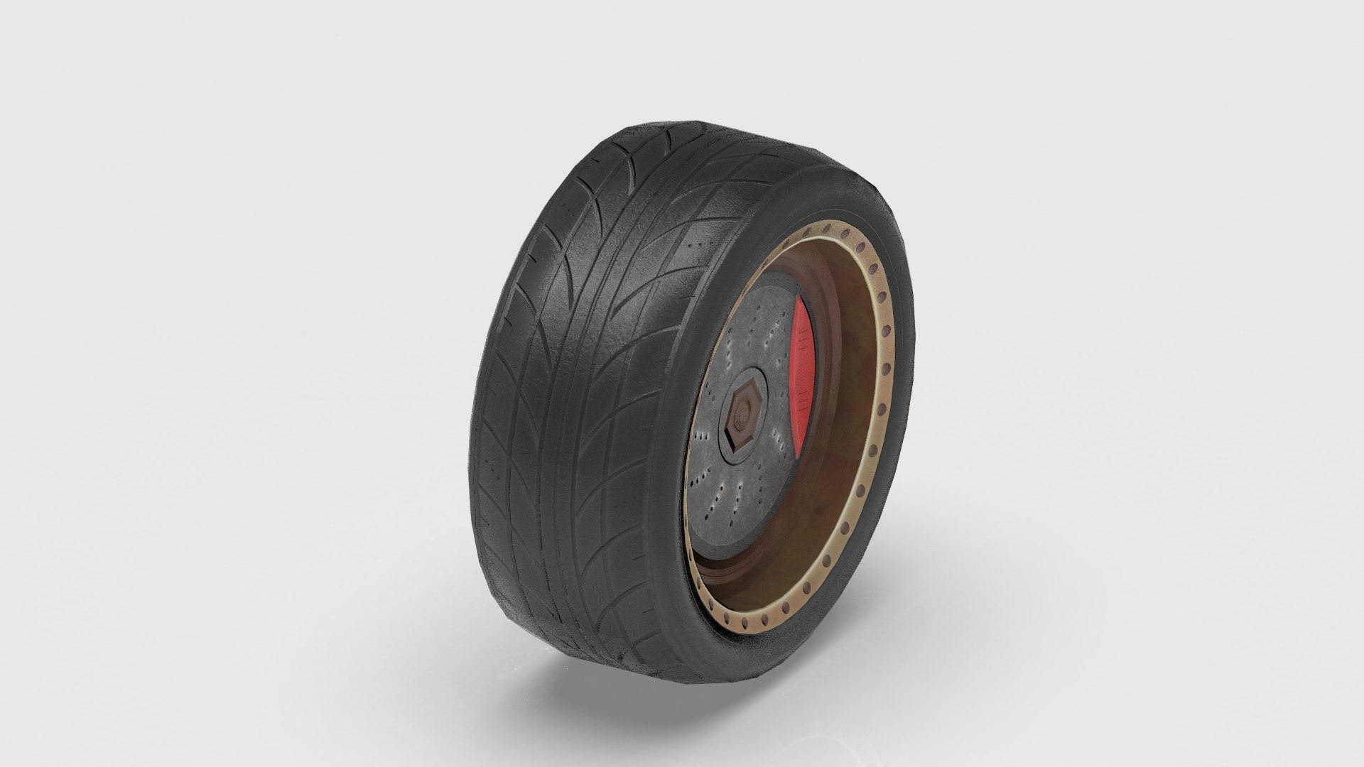 3D High Performance Car Wheel Assembly 3D Model Low Poly PBR 4K ...